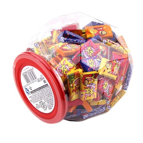 Big soft bubble gum assorted flavor bucket, about 675g, 150 pieces of chewing gum, children's candy, memories of the post-80s generation