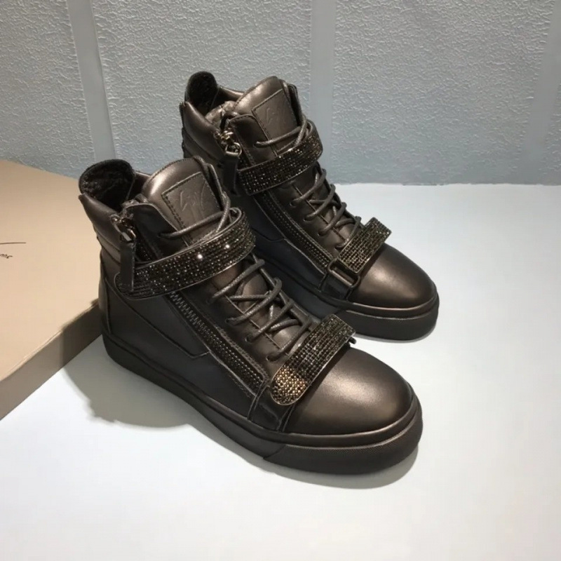 欧洲新款鼎版男鞋高帮潮流金属天内休闲发货牛皮拉链板鞋男士|undefined
