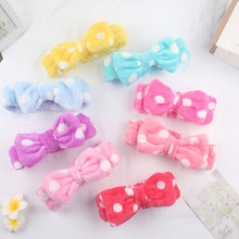 珊瑚绒蝴蝶结发带网红可爱少女心化妆压发袋毛绒敷面膜洗脸束发带