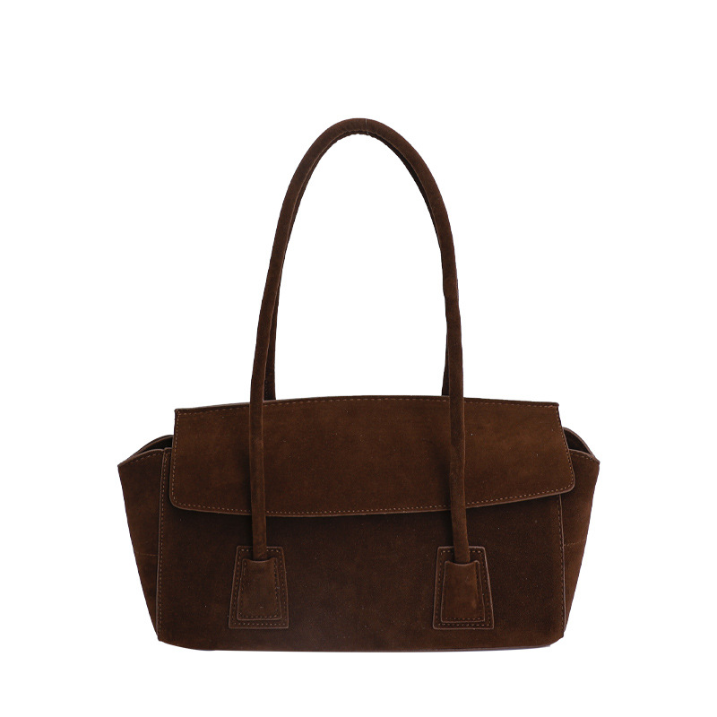 Cross-Border Luxury Niche Wing Bag For Women 2025 Autumn/Winter New Suede Versatile Commuter Shoulder Underarm Baguette Bag - Thumbnail 8