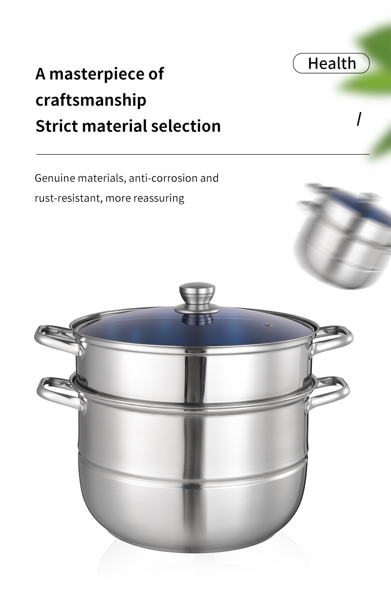 Stainless Steel Multifunctional Soup Pot And Steamer Cookware Set_voghion.com