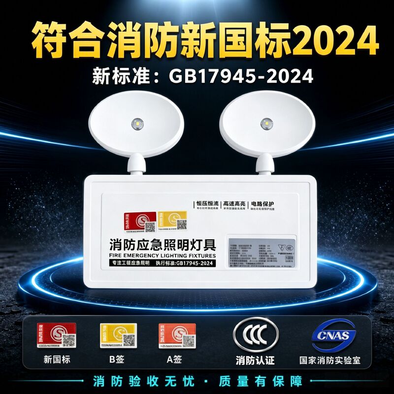 New National Standard Fire Emergency Light, Evacuation Light, Safety Exit Indicator Light, Led Double-Head Fire Emergency Lighting Light New National Standard Fire Emergency Light, Evacuation Light, Safety Exit Indicator Light, Led Double-Head Fire Emergency Lighting Light
