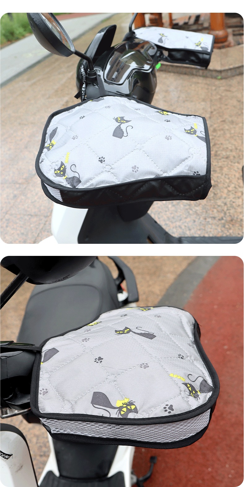 Electric Motorcycle Windproof and Rainproof Double-Sided Waterproof Gloves Handlebar Covers for Spring and Autumn, Thin Style for Summer Sun Protection
