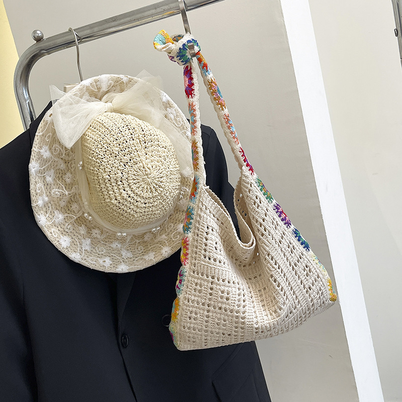 女性のショルダーバッグ 2025 夏の新多用途インカジュアルバッグわら織り大容量脇の下バッグトートバッグ女性|undefined