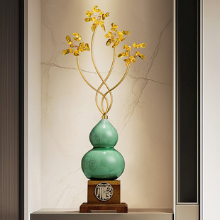 Entrapment Hallway Lucket Ceramic Gourd Ornaments High-end Living Room TV Cabinet Screen Decorations Housewarming New Home Gifts