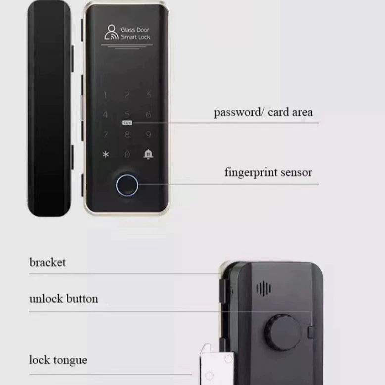 Glass lock, smart cards, bluetooth