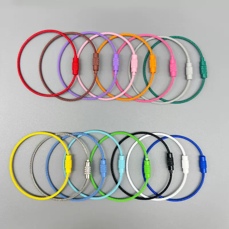 DIY饰品配饰钢丝圈绳 多功能马卡龙色收纳挂件配件彩色挂圈钥匙圈