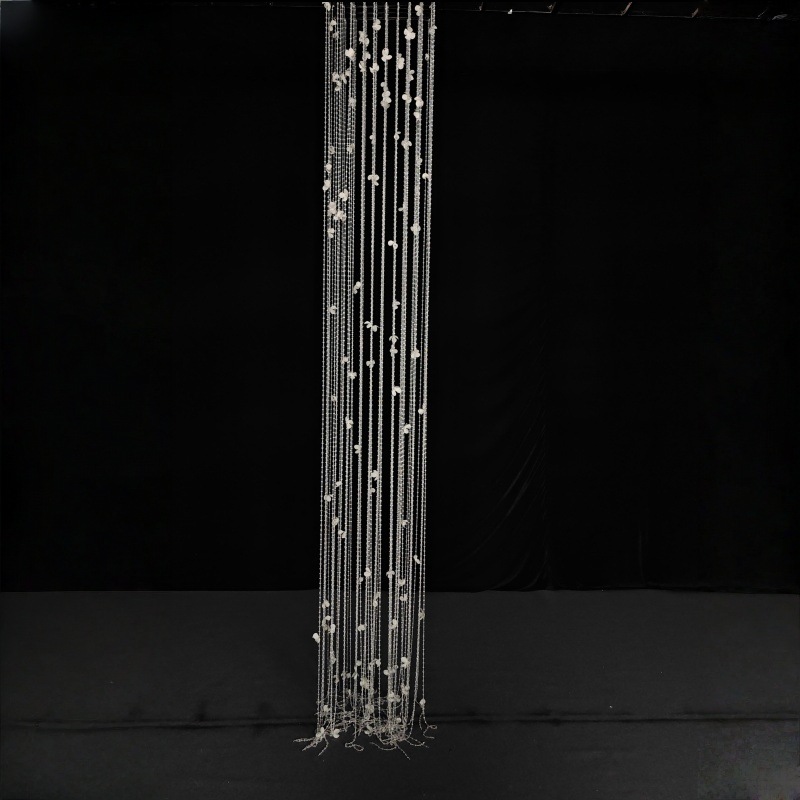 Propósitos de boda acrílico acabado retener el techo pétalos de cristal cortina de cuentas de fondo decoración de estilo coreano sala de bodas hotel