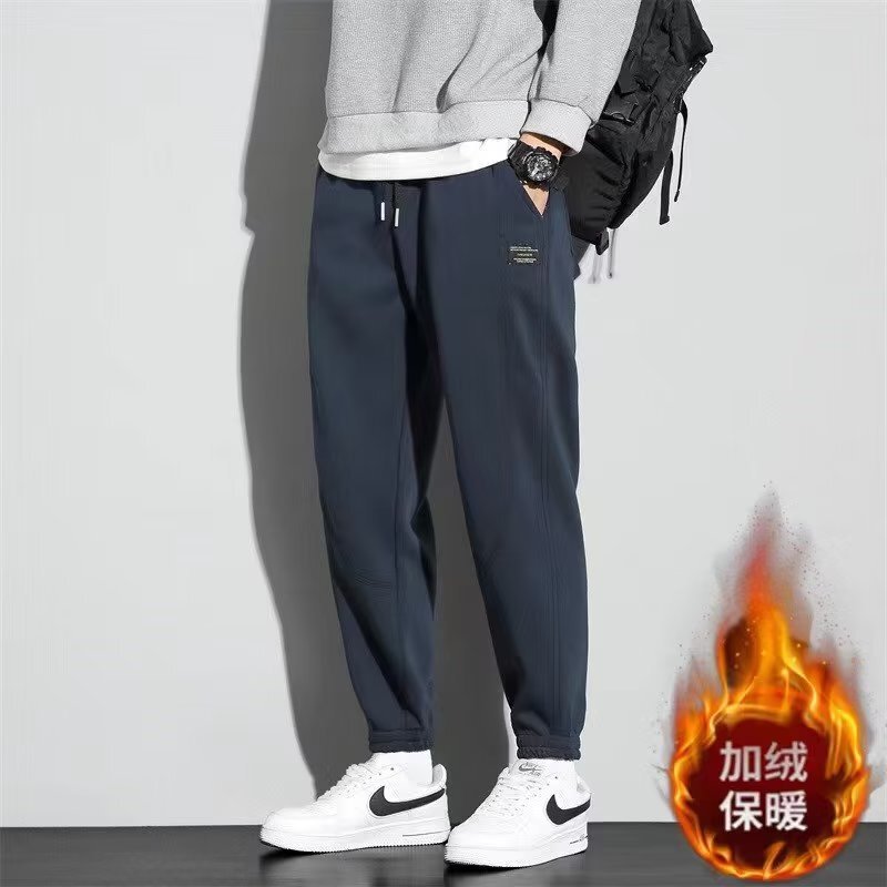 2025秋季运动休闲卫裤男士春秋款宽松束脚秋季男款秋冬加绒哈伦裤|undefined