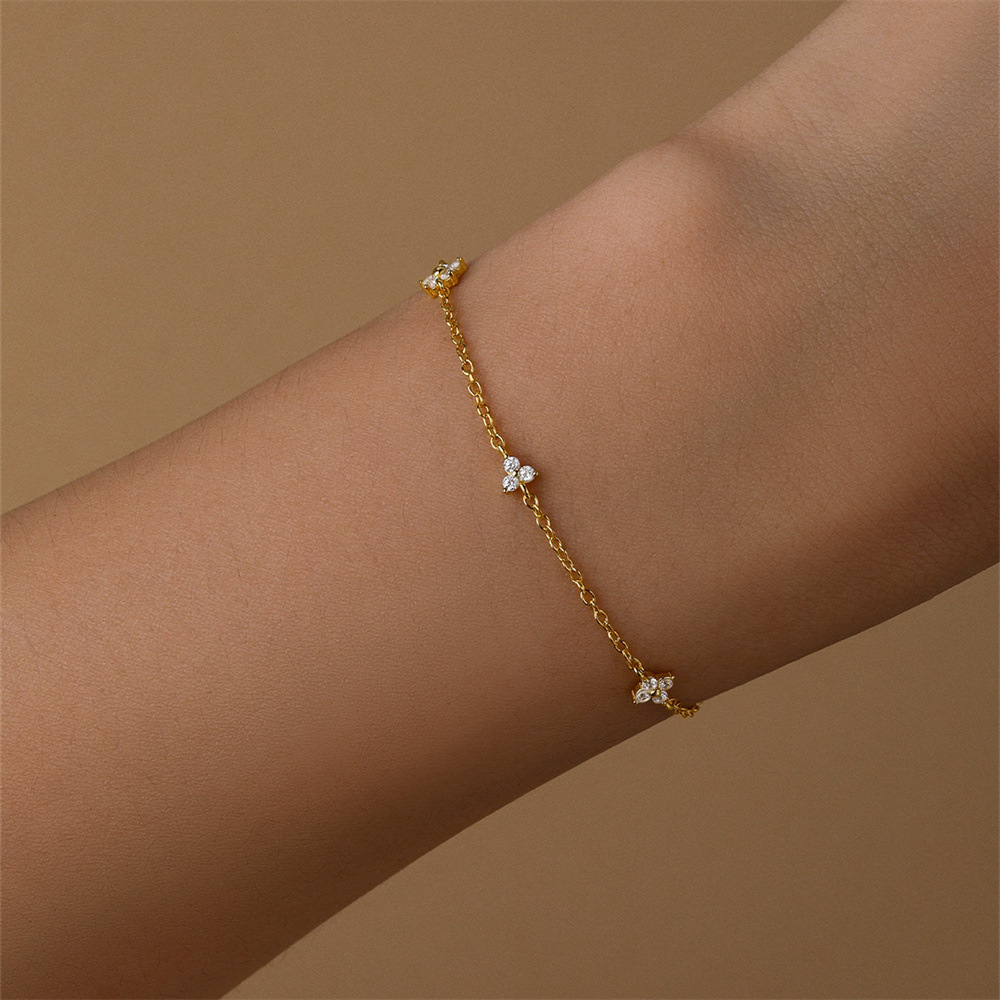 925 sterling silver Chain Material cable chain Chain Type 925 Sterling Silver Cable Chain Bracelets IG Style Simple Style