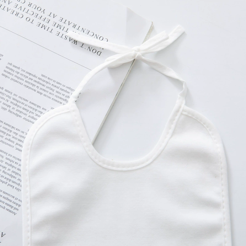 White children's cotton waterproof painted eating bib for food, with pocket, DIY, wholesale