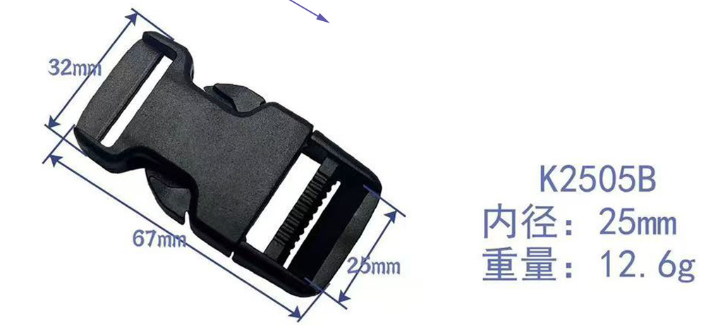 Fabricante de hebillas cuadradas de plástico de varios tamaños, hebillas de ajuste para correas tácticas de exterior, hebillas para cinturones de mochilas y hebillas para mochilas escolares.