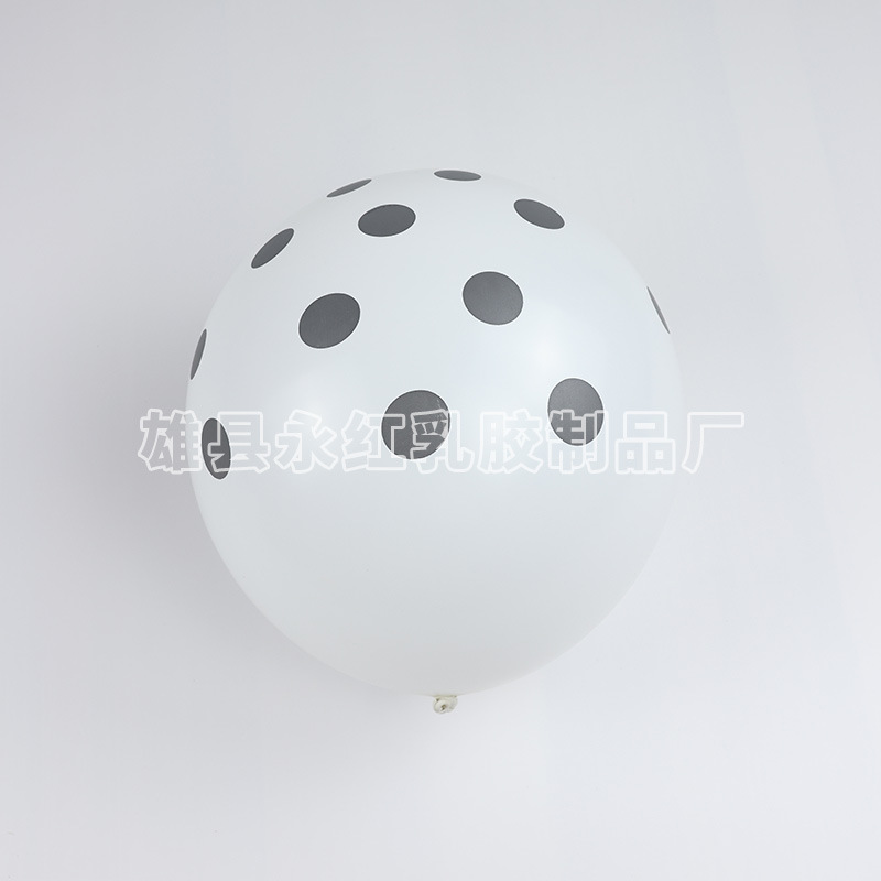 12 pulgadas ondulado punto de globo espeso punto de color globo impreso globo de látex redondo