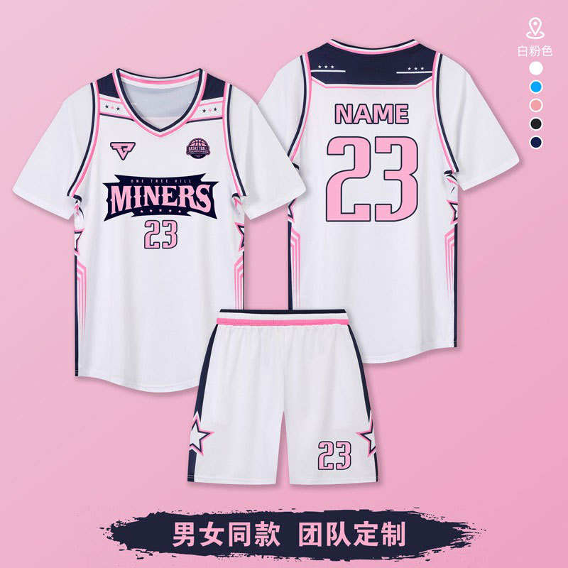 Basketball Suit suit Customized Class Suit Fake Two-piece Short-sleeved Girls' Basketball Jersey Sports Student Competition Training Team Suit Summer
