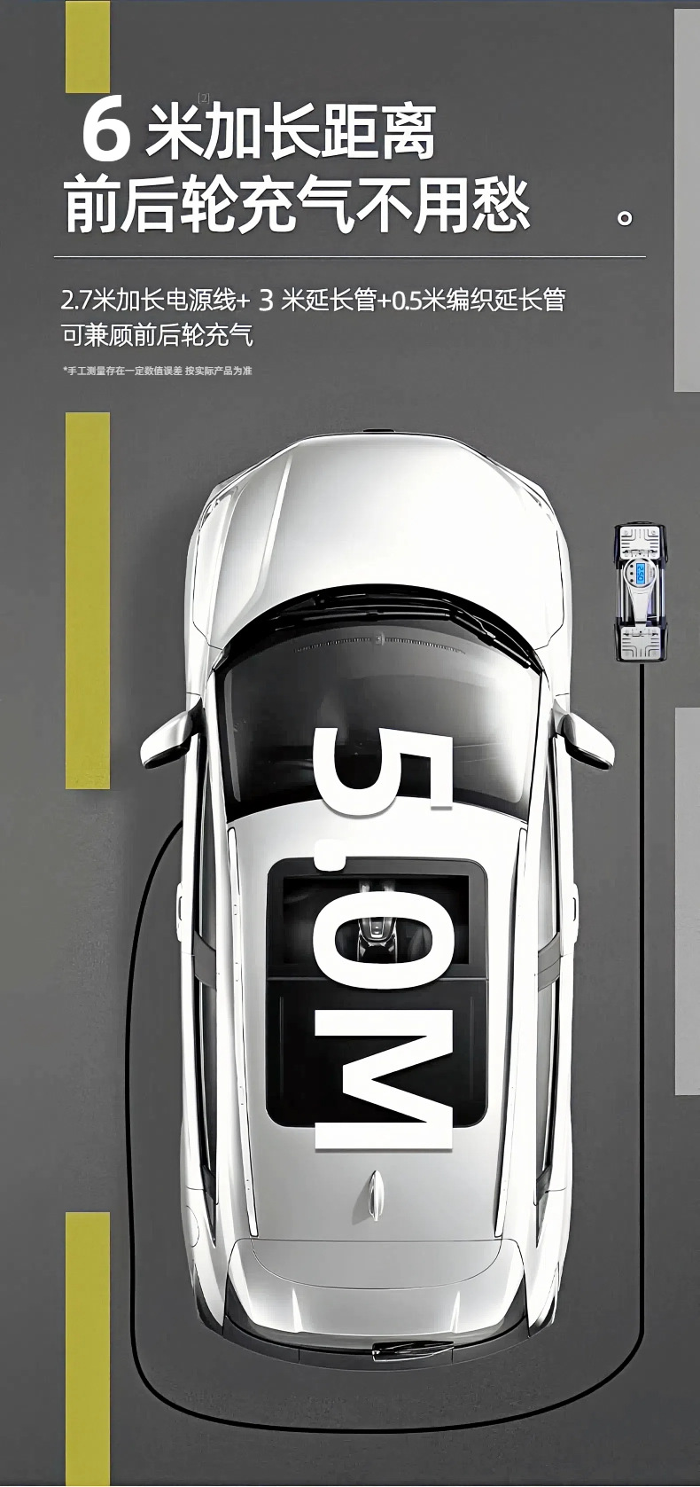 Car Air Pump, Dual-Cylinder Portable High-Power Car Tire Inflator, Electric Air Pump, High-Pressure Inflator