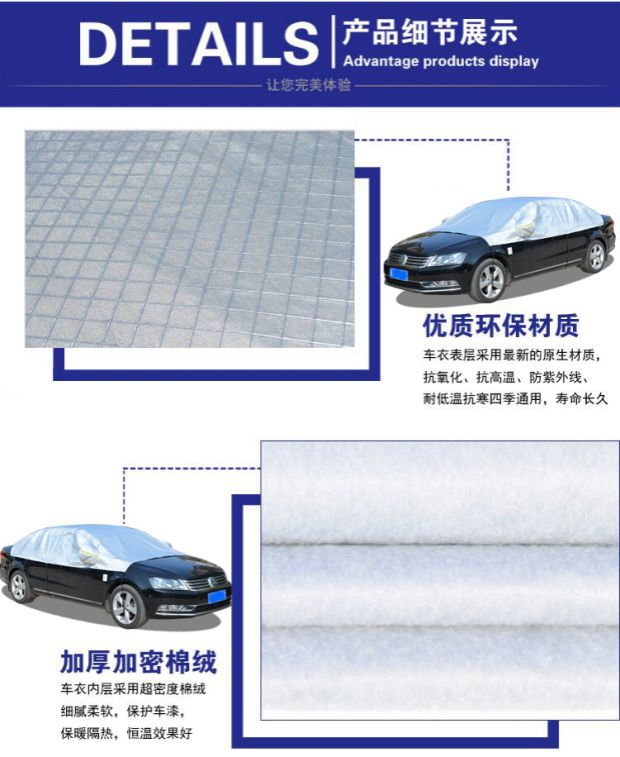 Car Cover, Full Car Cover, Sun Protection, Rain Protection, Hail Protection, New Thickened Quilt Car Cover, Heat Insulation Sunshade Cover Cloth