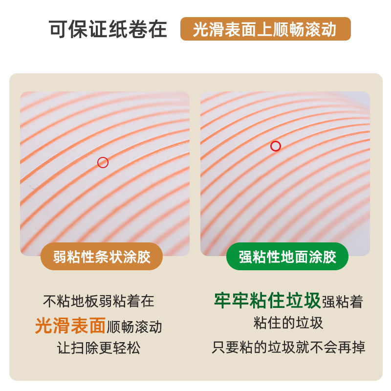 可撕式滚筒替换芯新式双胶除尘地毯衣物粘毛器纸清洁沾毛强弱胶粘|undefined
