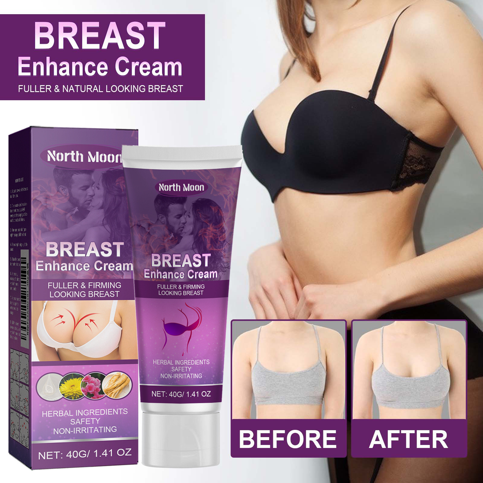 North Moon Breast Firming Cream, Firm and Full Beauty Breast, Rich and Round Beauty Nipples, Breast Care, Firm Breast Massage