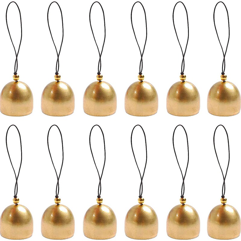Pure Copper Wind Chimes and Accessories with Bell Hangers, Small Metal Copper Bells, DIY Wind Chime Materials, Christmas and New Year Decoration Bells