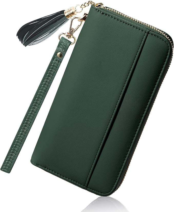 Suphiar personalizado Amazon Hot Lady Wallet bolso de mano doble plegable de color sólido pulsera larga billetera de viaje