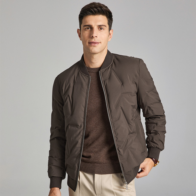 Solid quality high winter thickened warm baseball collar down jacket men's clothing_voghion.com