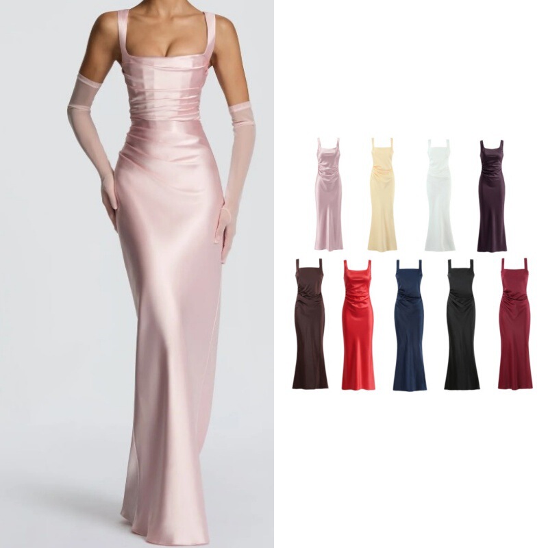 BABY-style French elegant high-end evening fishtail dress with corset straps and waist-cinching design BABY-style French elegant high-end evening fishtail dress with corset straps and waist-cinching design