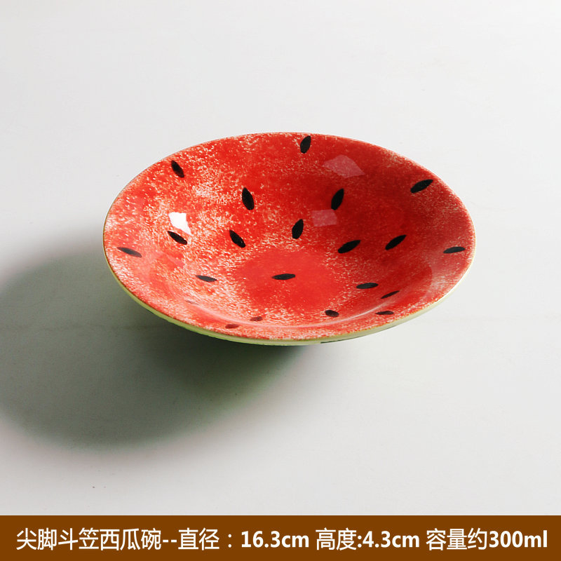 손으로 그린 ​​수박 접시/작은 뾰족한 발 모자