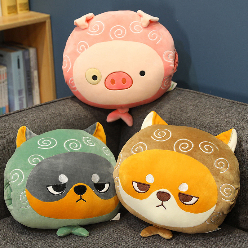 Dibujos animados invierno cálido mano almohada mano de felpa mano almohada cojín siesta almohada cerdo estudiante regalo de la Oficina