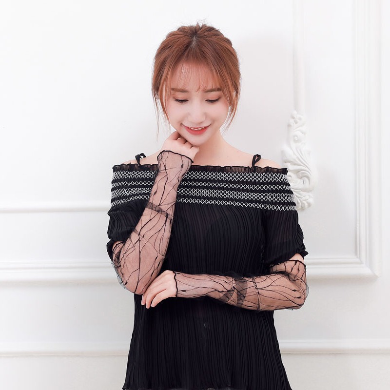 Summer Mesh Glove Cover Sunscreen Arm Cover Mesh Breathable Sunscreen Anti-Dirty Long Sleeve Lace Breathable Ice