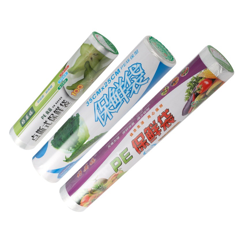 Manufacturers wholesale large number of fresh-keeping bags thickened food-grade roll-up bags household point-break sealed bags refrigerator storage bags