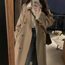 大码胖妹妹卡其色风衣外套女中长款春秋新款韩系英伦风高级感大衣