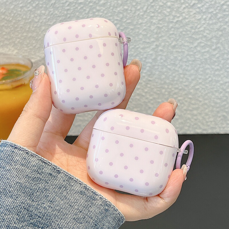 Trendy New Product Imd Series Fresh Purple Polka Dot Earphone Case Suitable for AirPods 1/2/3/4 Generation Protective Case Trendy New Product Imd Series Fresh Purple Polka Dot Earphone Case Suitable for AirPods 1/2/3/4 Generation Protective Case