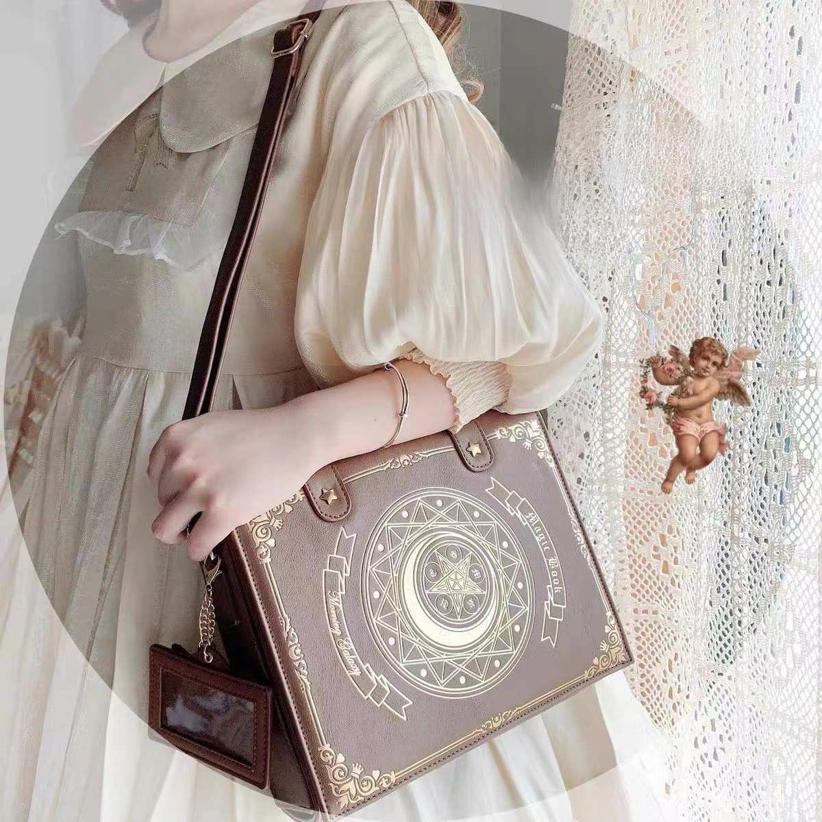 2022 New lolita bag original design star and moon magic book diagonal shoulder flip women's sweet and elegant_voghion.com