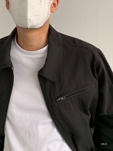 Water-wash Retro Jacket Spring and Autumn Season Vintage Outerwear Men High Street Retro Black Casual Top National Trend