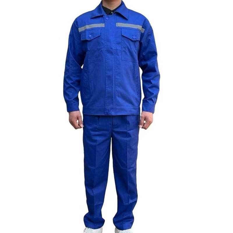 100%纯棉工作服夏季薄款男长袖套装上衣裤子劳保车间汽修透气工装|undefined