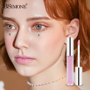 Cross-border BSIMONE Pearlescent Moisturizing Lip Honey Fine Flash Lip Glaze Doodle Lip Transparent Lip Glaze