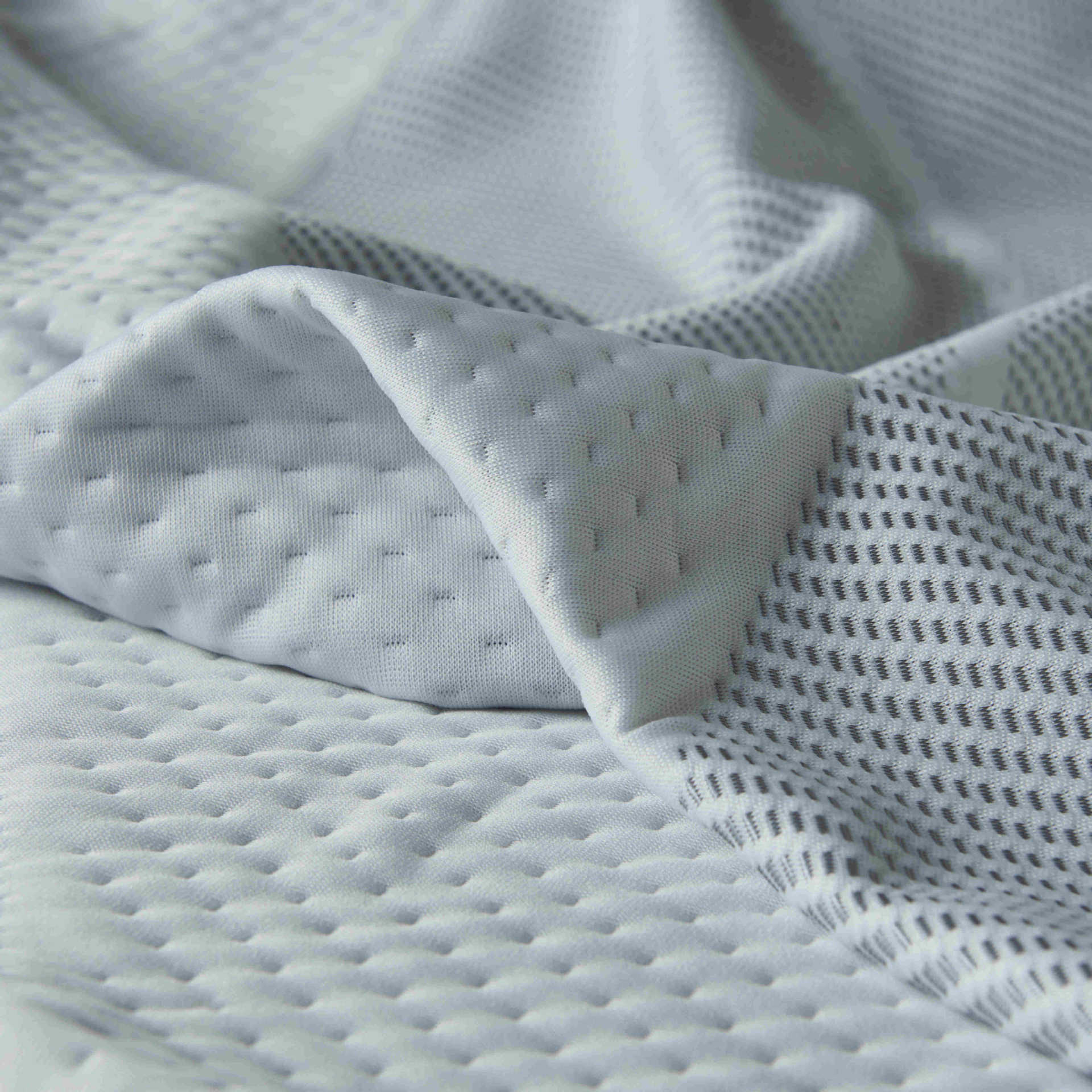 220 gramos gris claro unilateral tejido jacquard tela de colchón de tela de malla transpirable redonda