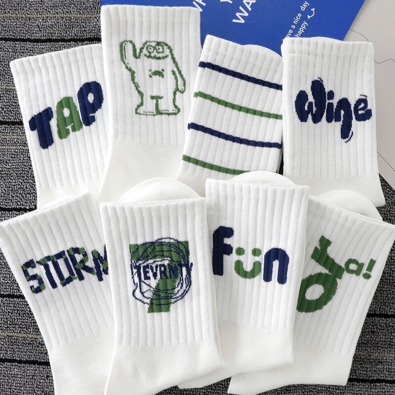 Socks Men's All-match Ins Trendy Spring and Autumn New Boys Couple's Sports Middle Tube Odor-proof Men's Basketball Stockings