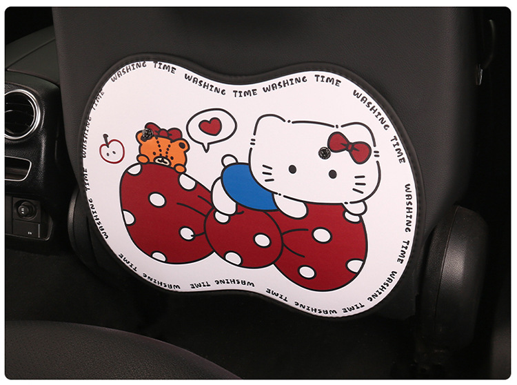 Car Anti-Kick Pad Short Slippers Bow Kt Car Seat Back Anti-Fouling Kidsren's Cartoon Anti-Kick Pad Car Anti-Dirty