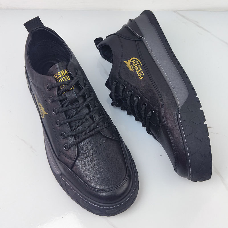 Men's Leather Board Shoes Comfortable Casual Trainers For Men_voghion.com