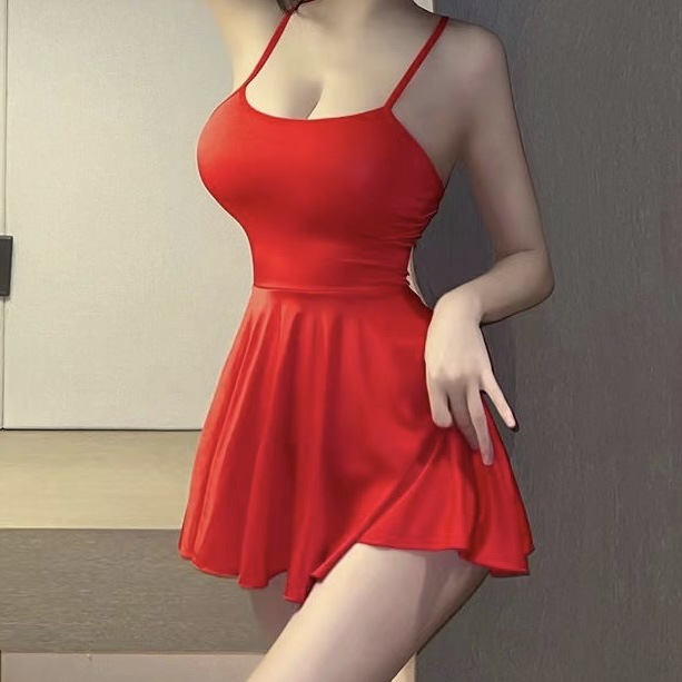 플러스 사이즈 통통녀 섹시한 커플 섹시한 란제리 세트 여성용 나이트 드레스 서스펜더 스커트 뜨거운 순수한 욕망 아이스 실크 파자마