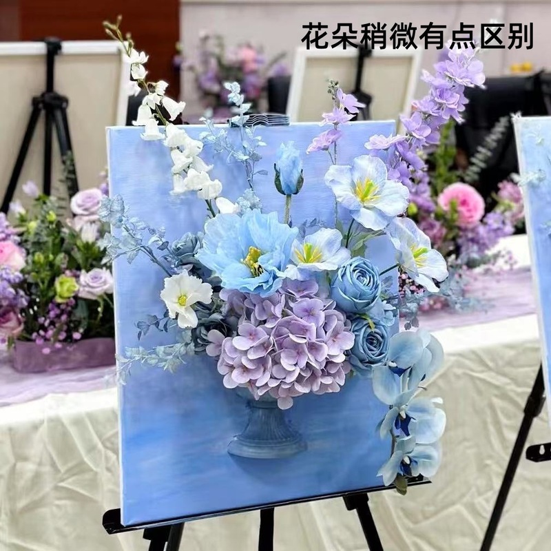 プリザーブドフラワー半壁花瓶シンプルなヨーロッパアート絵画植木鉢製図板手描き花器背の高いフラワーアレンジメント花瓶卸売|undefined