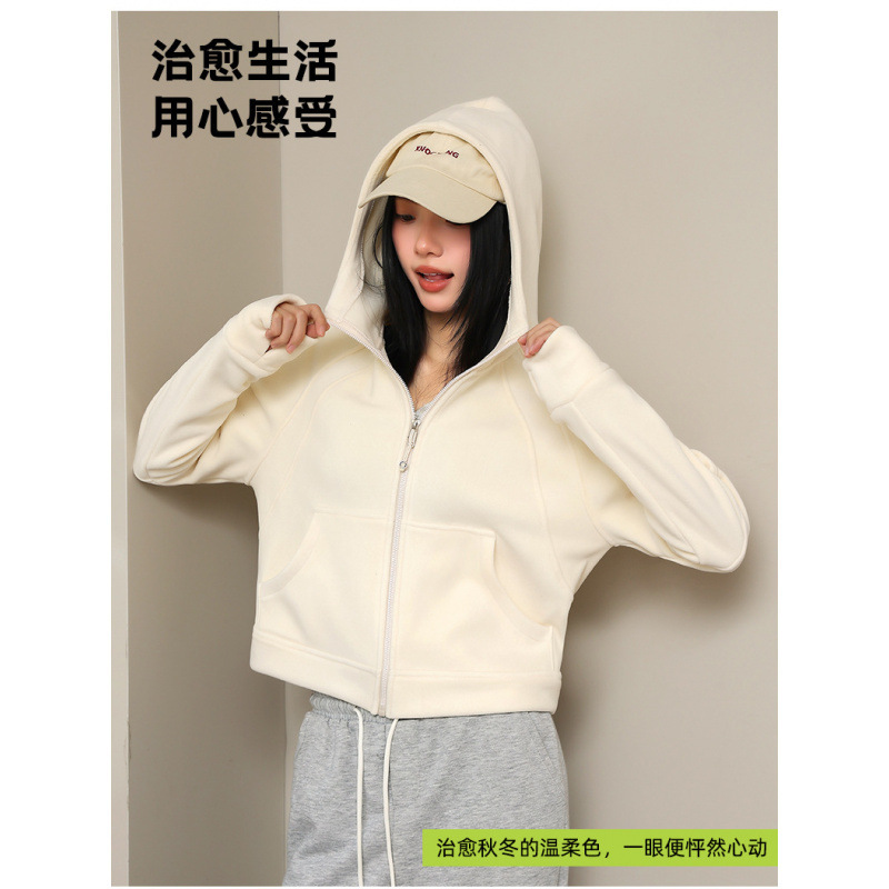 lulu同款2025秋冬爆款连帽拉链式保暖长袖运动瑜伽休闲卫衣外套女|undefined