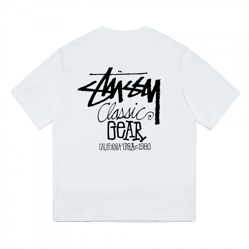 Stussy T-shirt Classic Gear Print White