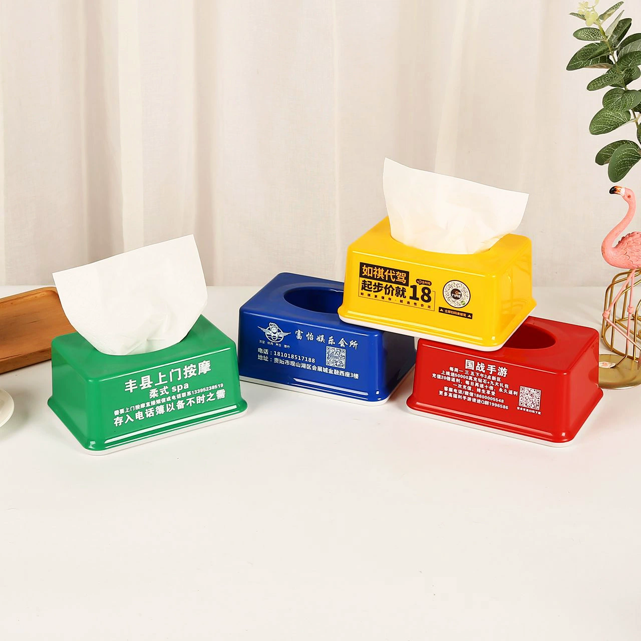 Пластиковая рекламная коробка для салфеток креативная деревянная крышка для ресторана