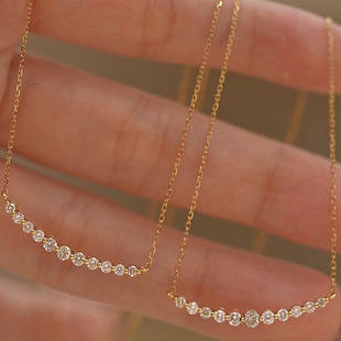 18K White Gold Full Diamond Natural Diamond Smile Necklace for Women Au750 Gold Fashion Smiley Face Diamond Pendant Source Wholesale