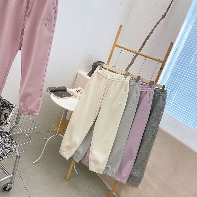 New 2025 Spring Casual Pants Versatile Japanese and Korean Three-Dimensional Graphic Sweatpants Thin Breathable Slimming Sports Pants for Women