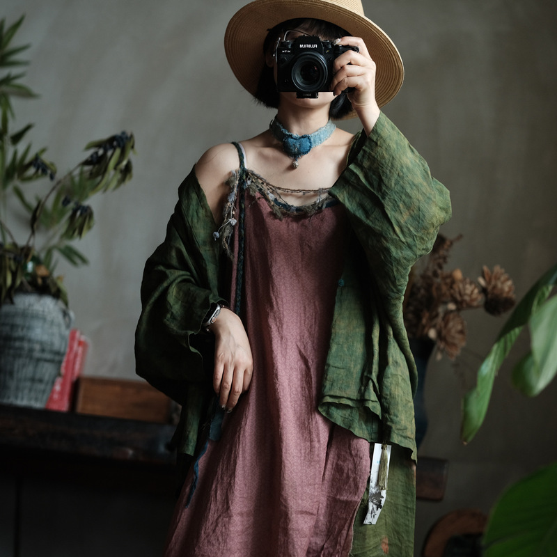 Vintage Ramie Loose Fit Versatile Frayed Edge Sun Protection Shirt for Women 2056 Seven Li Xiang Vintage Ramie Loose Fit Versatile Frayed Edge Sun Protection Shirt for Women 2056 Seven Li Xiang