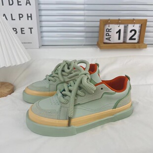 9968 plus size women's shoes new leather White shoes women's versatile dopamine casual shoes larger size 39-44