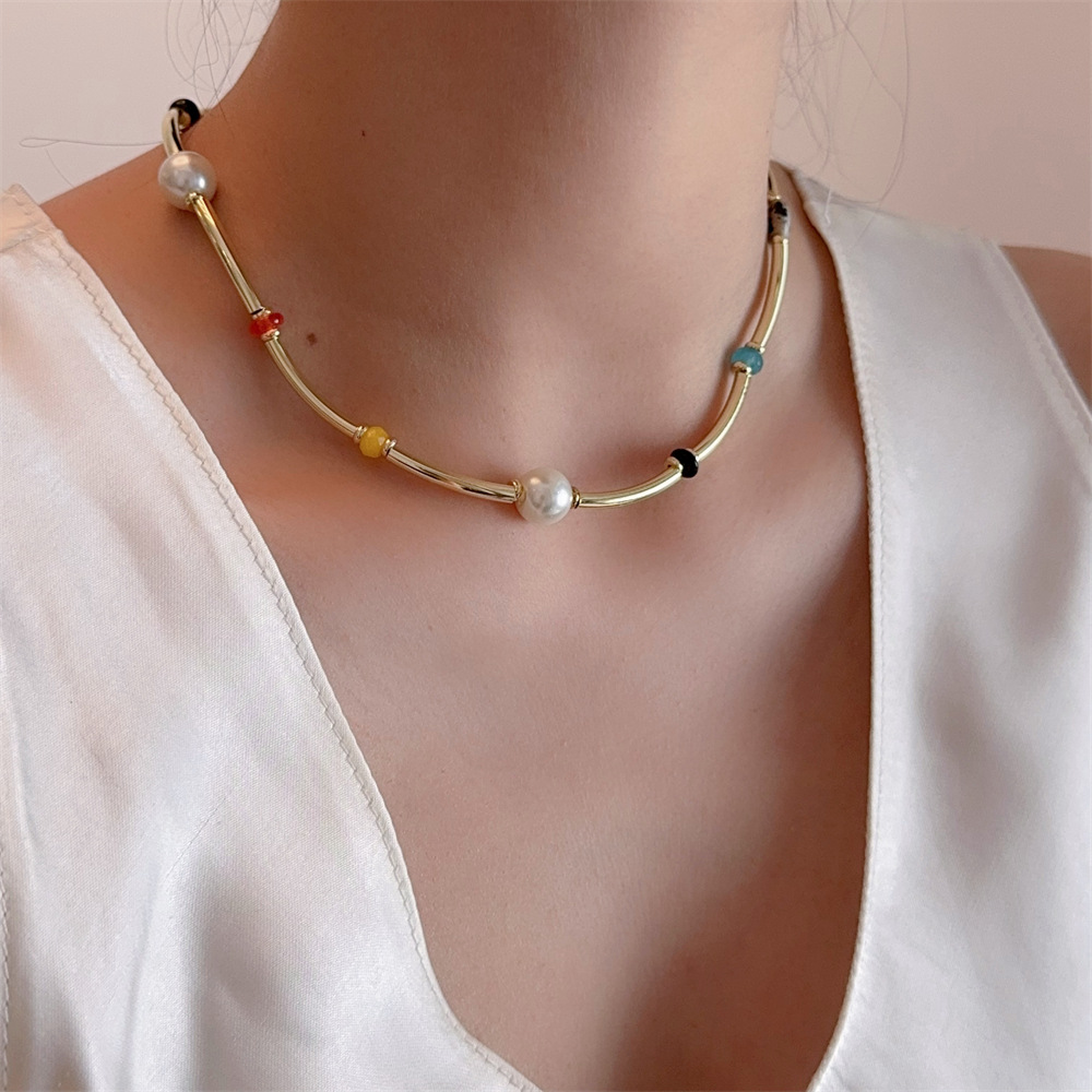 Necklace Classification Alloy Chain Material Vacation Classic Style Solid Color Alloy Choker Wholesale